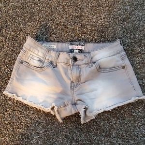 Grey distressed Jean shorts